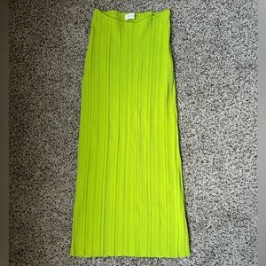 Meshki Lime Ribbed Knit Skirt